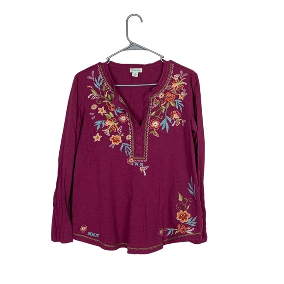 Sundance floral embroidered long sleeve top size small - Picture 1 of 5